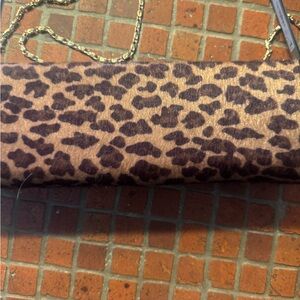Apt. 9 Brown Leopard Print brushed faux fur Clutch